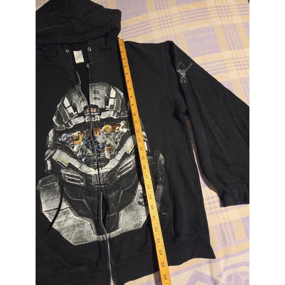 Vintage 2010 Halo Reach Video Game Promo Black Zipup Hoodie Size Medium Y2k Xbox - Picture 7 of 16